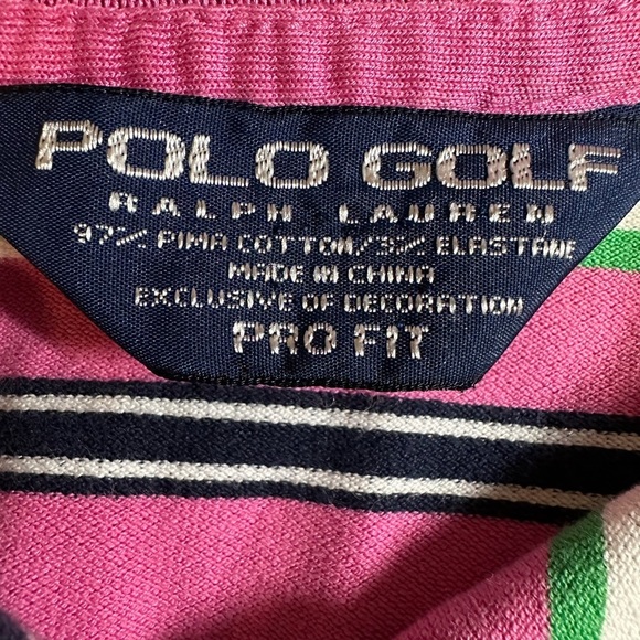 Polo Golf Stripe Collar Shirt Size L - Picture 3 of 6